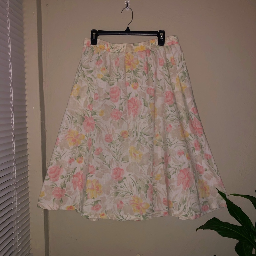 Vintage Floral A-line Skirt